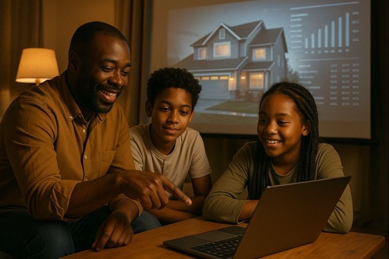 Family analyzing a real estate deal together